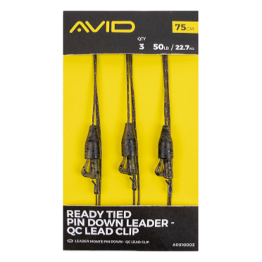 AVID CARP Ready Tied Pin Down Leader QC Lead Clip (x3)