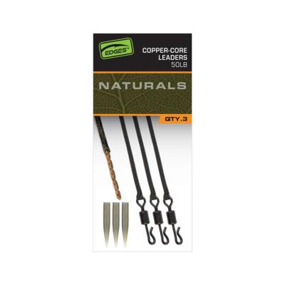 FOX Edges Natural Copper Core Leaders (x3)