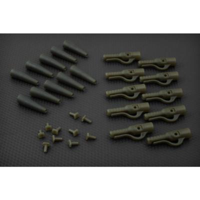 GEMINI Lead Clip & Tail Rubbers Dark Green (x10)