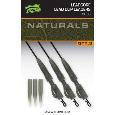 FOX Edges Naturals Leadcore Power Grip Lead Clip Leaders (x3)