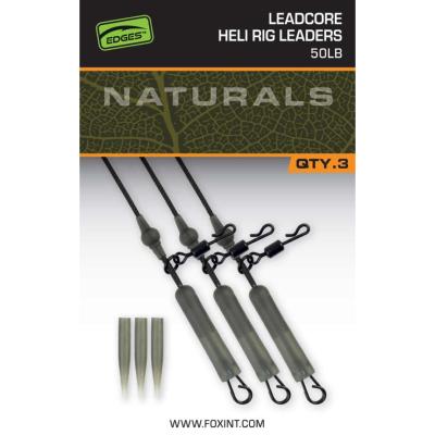 FOX Edges Naturals Leadcore Heli Rig Leaders (x3)